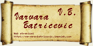 Varvara Batrićević vizit kartica